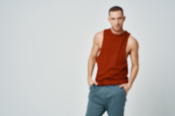 Fototapeta premium portrait of young man in shirt and jeans