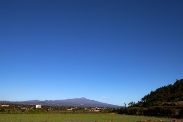 landscape with blue sky and clouds