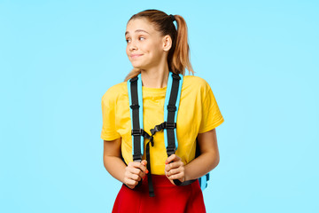portrait of girl with backpack