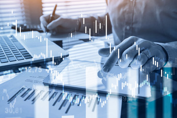 financial background, money and finance concept with charts, fintech