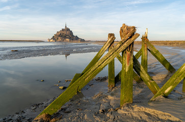 Frankreich Normandie Le Mont saint Michel im Winter