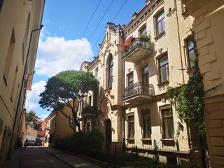 old street in barcelona spain