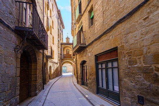 Ancient street in historic medieval center of Solsona,Catalonia.