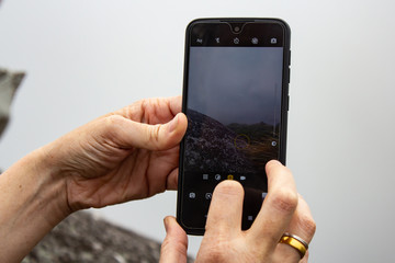 Phone mountain fog