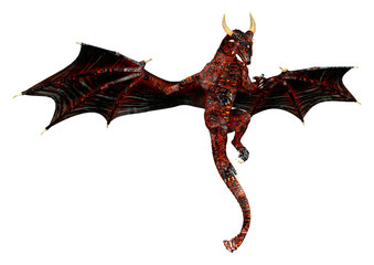 Naklejka premium 3D Rendering Fairy Tale Dragon on White