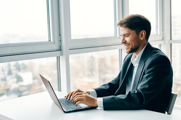 businessman working on laptop in office