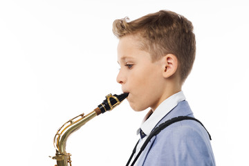 boy with saxophone