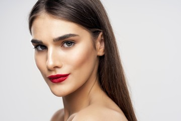 Fototapeta premium beautiful woman bare shoulders clean skin