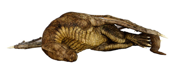 3D Rendering Fairy Tale Dragon on White