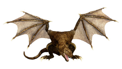Fototapeta premium 3D Rendering Fairy Tale Dragon on White