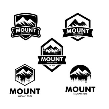 mountain, landscape and adventure logo vector inspiration