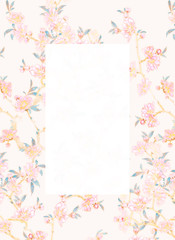 Beautiful watercolor seamless   illustration with sakura flowers. Can   be used as floral poster, invite.Decorative greeting card or invitation design background