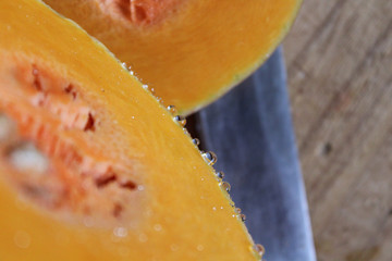 Sliced Ripe Orange Pumpkins