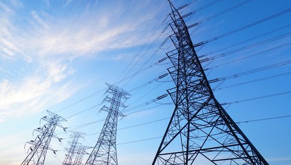 Electricity pylons and power lines