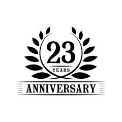 23 years logo design template. Twenty third anniversary vector and illustration.