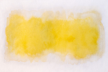 yellow color watercolor, illustration hand painted with brush