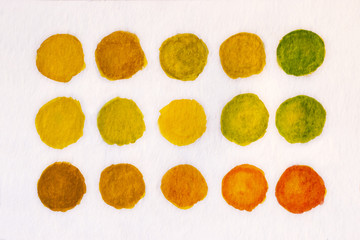 yellow color watercolor, illustration hand painted with brush
