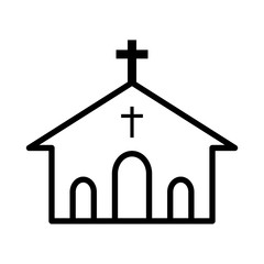 Church icon vector simple design