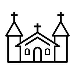 Church icon vector simple design