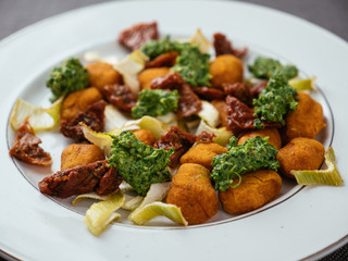 Winter Squash Gnocchi with Roasted Fennel and Spinach Pesto