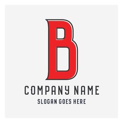 Initial B logo creative design in flat style with color