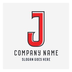 Initial J logo creative design in flat style with color