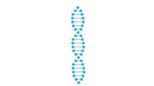 Animation of DNA. Structure of the RNA molecule, video with the alpha channel turned on. Cartoon