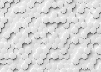 Abstract background with hexagons 3d rendering