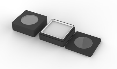 Empty box With Transparent Window mock-up template. Good for packaging design. 3d illustration