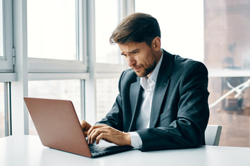 businessman working on laptop in office