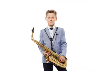Fototapeta premium man with saxophone