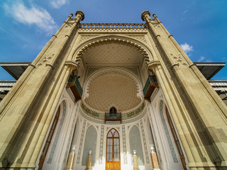 Southern facade of Vorontsov palace in Alupka.
