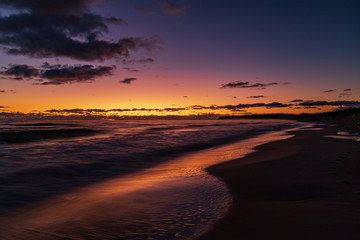 Fototapeta na wymiar Sonnenaufgang am Strand von Baabe