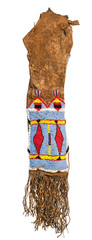 Bag of the North American Indians. Made from deerskin embroidered with colorful glass beads and...