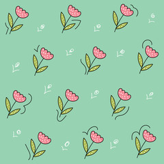 Cute pink tulips. Vector illustration for greeting cards, notebooks, posters and textiles.