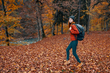 young woman in autumn forest