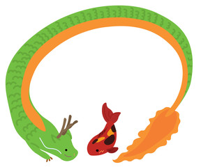 龍と鯉のイラスト