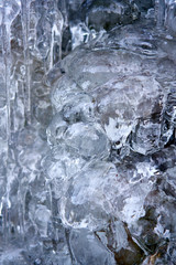 Icicles from a frozen waterfall