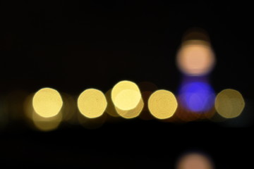 blurry light of building on river background and texture