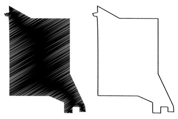 Umm Salal (State of Qatar, Municipalities of Qatar) map vector illustration, scribble sketch Umm Slal map