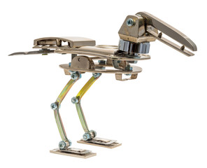 Steampunk bird. Cyberpunk style. Bronze and steel parts. Retro.