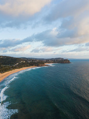 Aerial view of Newport Beach in the morning, Sydney, Australia.