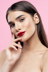 Fototapeta premium beautiful woman bare shoulders clean skin