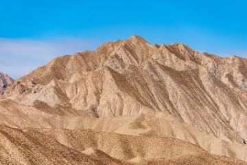 barren mountains on rocky desert landscape