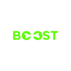 BOOST and bone logo design template, Initial OO and bone