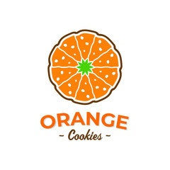 Orange Cake with cannabis leaves in the middle  Logo Design Template