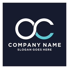 initial letter oc linked round lowercase monogram logo