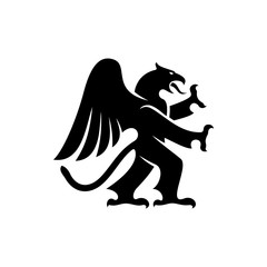 Fototapeta premium Gryphon mythical creature isolated beast. Vector creature with eagle legs and lion head