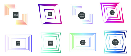 Set of abstract modern graphic elements. Colorful vector gradient shapes composition. Template for design, banner, flyer, poster, wallpaper, brochure, smartphone screen, mobile app