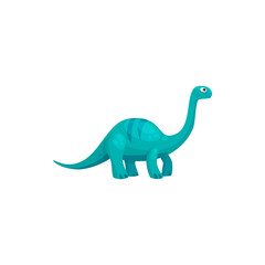 Obraz premium Brontosaurus isolated cartoon tyrannosaurus. Vector blue childish dino, dinosaur animal